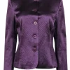 Ellen Tracy - Dark Purple Silk Embroidered Jacket Sz 10