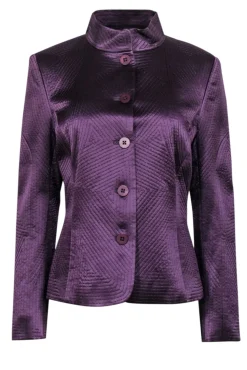 Ellen Tracy - Dark Purple Silk Embroidered Jacket Sz 10