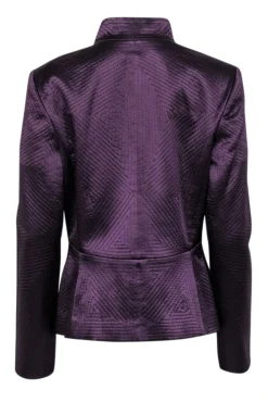 Ellen Tracy - Dark Purple Silk Embroidered Jacket Sz 10