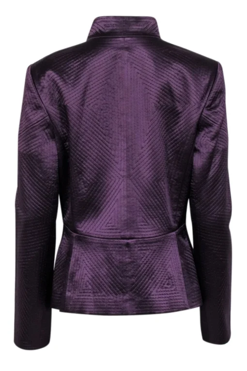 Ellen Tracy - Dark Purple Silk Embroidered Jacket Sz 10
