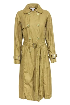 Emanuel Ungaro - Green Lightweight Trench Coat w/ Removable Belt Size 10