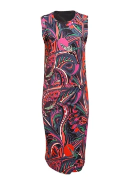 Emilio Pucci - Blue & Multi Color Print Tulip Front Dress Sz 14