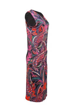 Emilio Pucci - Blue & Multi Color Print Tulip Front Dress Sz 14