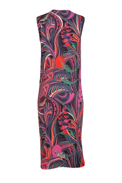 Emilio Pucci - Blue & Multi Color Print Tulip Front Dress Sz 14