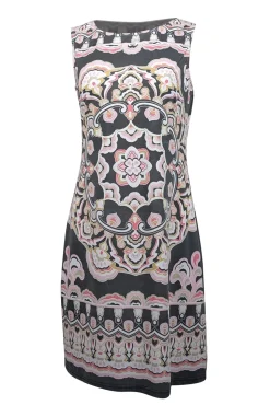 Emilio Pucci - Grey, Pink, & White Print Sleeveless Shift Dress Sz 6