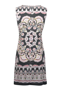 Emilio Pucci - Grey, Pink, & White Print Sleeveless Shift Dress Sz 6