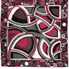 Emilio Pucci - Pink, Green, Brown, Black, & White Abstract Print Silk Scarf