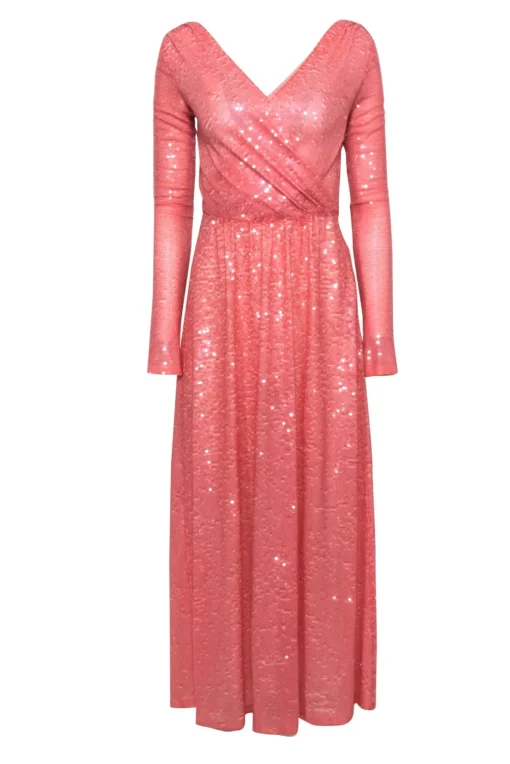 Emilio Pucci - Pink Sequin Long Sleeve Gown Sz 4