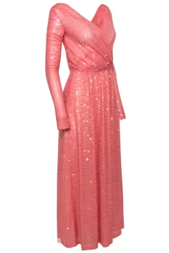 Emilio Pucci - Pink Sequin Long Sleeve Gown Sz 4