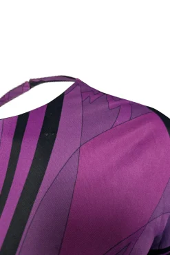 Emilio Pucci - Purple & Black Print Open Back Long Sleeve Dress Sz 4