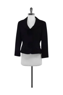 Emporio Armani - Black Wool Jacket w/ Rosettes Sz 10