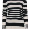 Equipment - Black & White Striped Tunic-Style Cashmere Sweater Sz S