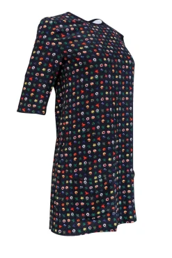 Equipment - Black Shift Dress w/ Floral Print Sz XS