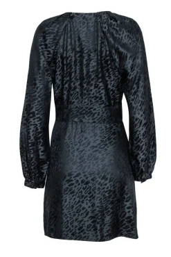 Equipment - Black Silk Blend Leopard Print 