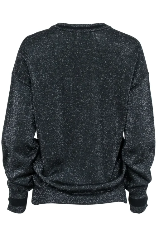 Equipment - Black Sparkle V-Neckline Swaeter Sz XS