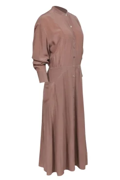 Equipment - Dark Beige Silk Shirtdress Sz 6