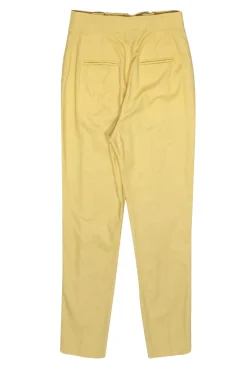 Equipment - Pale Yellow High-Waisted Cotton Pleated Trousers Sz 4