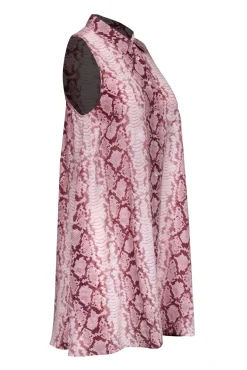 Equipment - Pink Snakeskin Print Silk Button-Up Dress Sz S