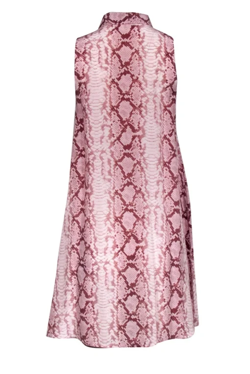 Equipment - Pink Snakeskin Print Silk Button-Up Dress Sz S