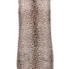 Equipment - Tan, Beige, & Black Leopard Print Silk Sleeveless Dress Sz S