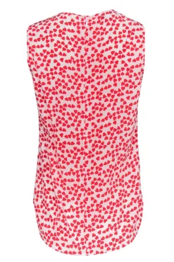 Equipment - White Silk Tank Blouse w/ Red Hearts Sz XS