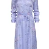 Equipment- Lavender Print Silk Button Front Shirt Dress Sz S