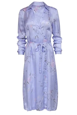 Equipment- Lavender Print Silk Button Front Shirt Dress Sz S
