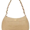 Eric Javits - Beige Woven Shoulder Bag w/ Braided Chain Strap