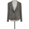 Escada - Grey Pleated Shoulder Single Button Blazer Sz 14