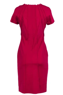 Escada - Magenta Midi Cap Sleeve Sheath Dress Sz 6