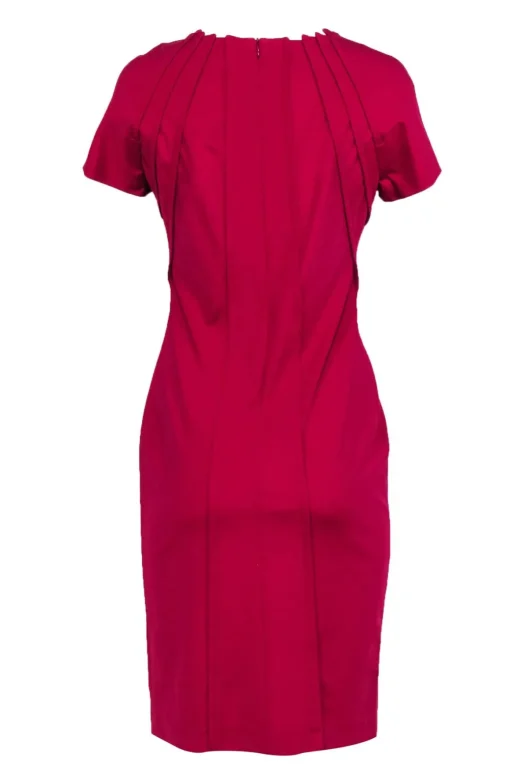 Escada - Magenta Midi Cap Sleeve Sheath Dress Sz 6