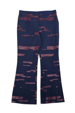 Escada - Navy & Maroon Print Dress Pants Sz 6