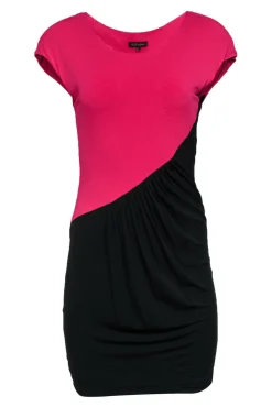Escada - Pink & Black Color Blocked Fitted Dress Sz XS
