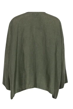Eskandar - Olive Green Linen Oversized Blouse Sz 0