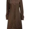 Etcetera - Brown Leopard Brocade Print Long Jacket Sz 8
