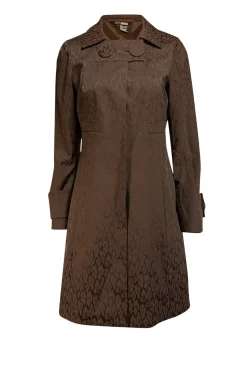 Etcetera - Brown Leopard Brocade Print Long Jacket Sz 8