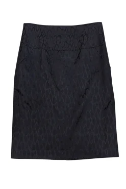 Etcetera - Brown Leopard Brocade Print Pencil Skirt Sz 4
