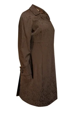 Etcetera - Brown Leopard Brocade Print Long Jacket Sz 8