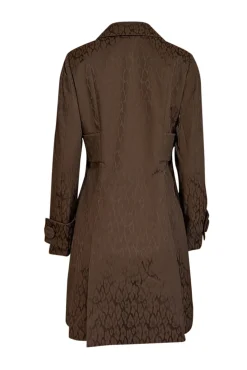 Etcetera - Brown Leopard Brocade Print Long Jacket Sz 8