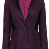 Etcetera - Plum & Black Textured Two-Button Blazer Sz 4