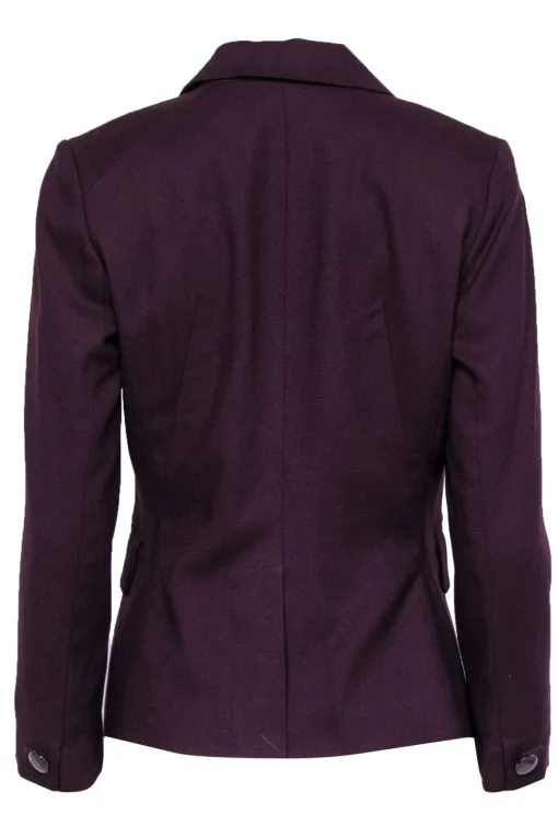 Etcetera - Plum & Black Textured Two-Button Blazer Sz 4