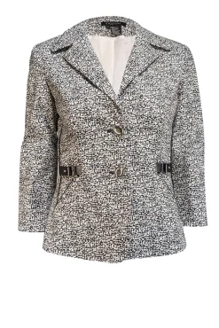 Etcetera - White & Black Splatter Print Blazer Sz 2