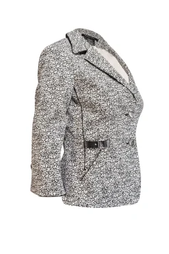 Etcetera - White & Black Splatter Print Blazer Sz 2
