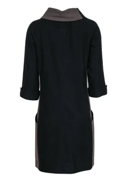 Etecetera - Brown & Black Color-Blocked Shift Dress w/ Collared Neckline Sz 8