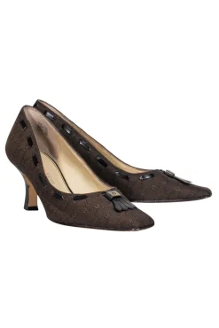Etienne Aigner - Brown Logo Kitten Heels Sz 6