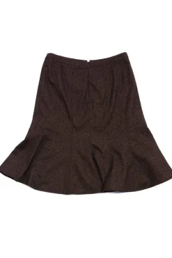 Etro - Brown & Black Houndstooth Wool Flared Skirt Sz 8