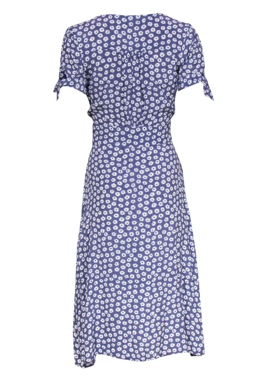 Faithfull the Brand - Light Purple Daisy Print Button-Up Midi Dress Sz 4