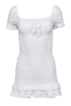 Faithfull the Brand - White Smocked Mini Dress Sz 2