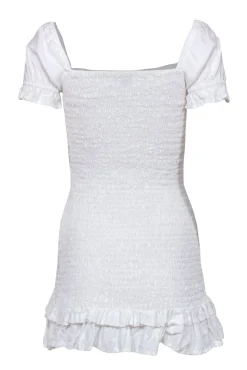 Faithfull the Brand - White Smocked Mini Dress Sz 2