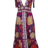 Farm - Pink w/ Yellow & Orange Floral Sleeveless Dress Sz M